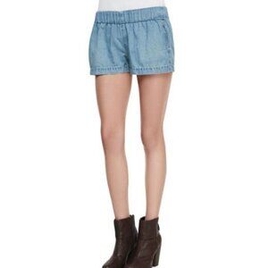 rag & bone light blue denim chambray shorts